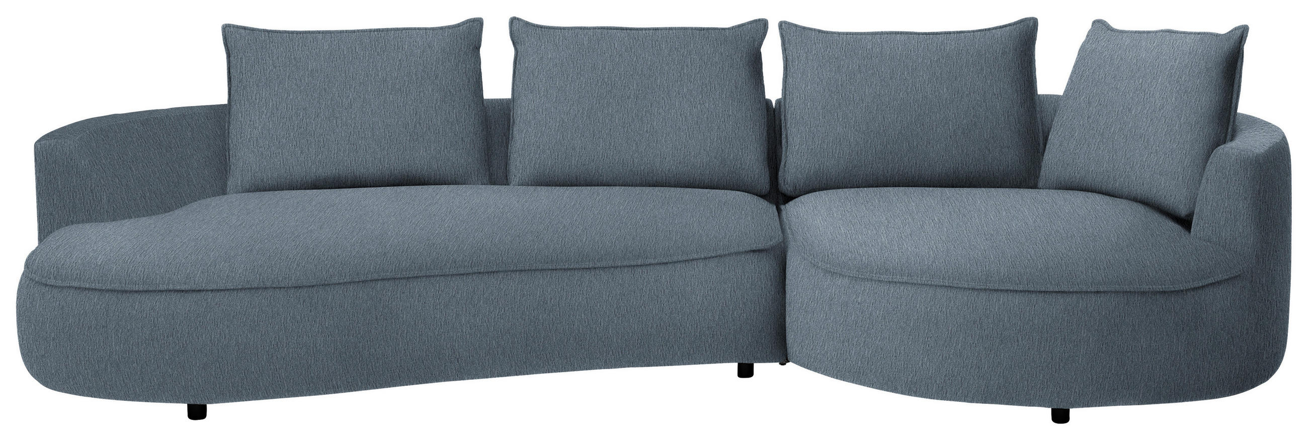 BIGSOFA Chenille Graphitfarben  - Schwarz/Graphitfarben, Design, Kunststoff/Textil (322/82/154cm) - home24