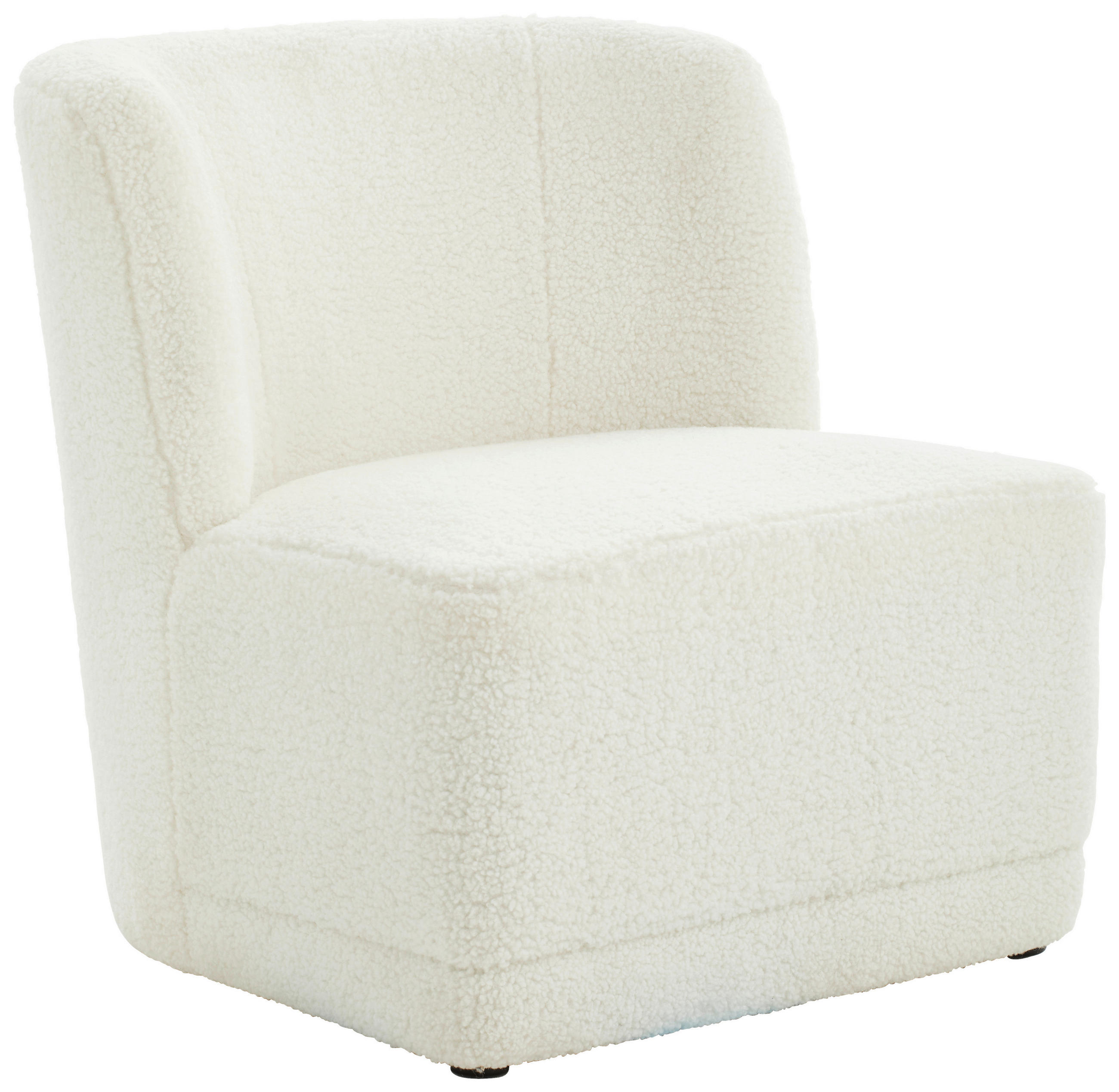 SESSEL Bouclé Weiß    - Weiß, MODERN, Holz/Textil (64/71/73cm) - Livetastic