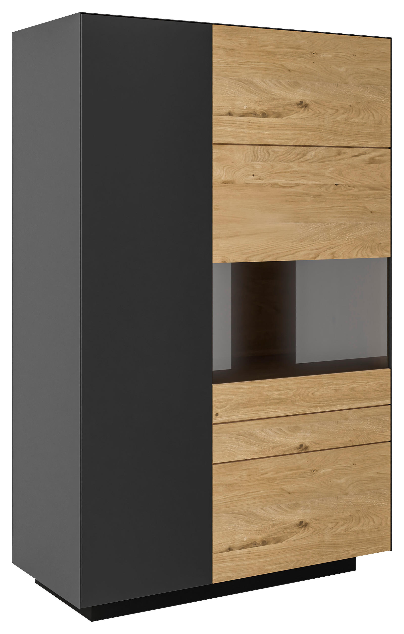 HIGHBOARD Celika Celika Anthrazit, Wildeiche  91/141/40 cm  - Wildeiche/Anthrazit, Natur, Holz/Holzwerkstoff (91/141/40cm) - Dieter Knoll