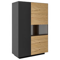 HIGHBOARD Celika Anthrazit, Wildeiche  91/141/40 cm  - Wildeiche/Anthrazit, Natur, Holz/Holzwerkstoff (91/141/40cm) - Dieter Knoll