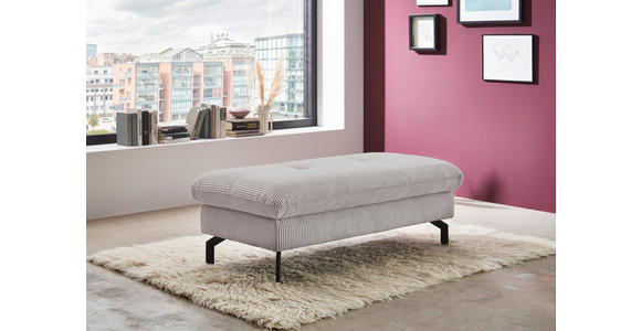 HOCKER in Textil Grau - Schwarz/Grau, Design, Textil/Metall (132/45/68cm) - Carryhome