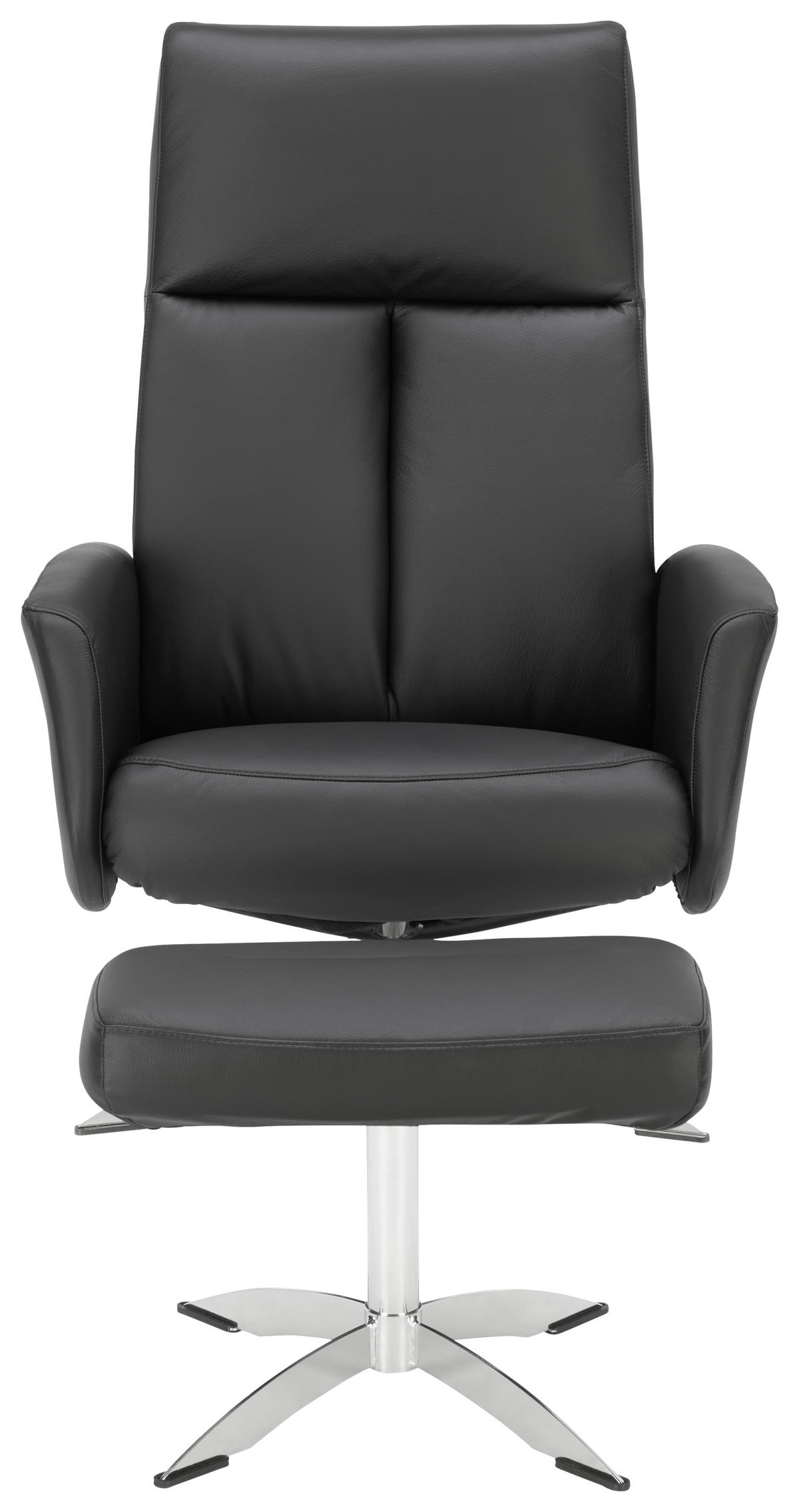 RELAXAČNÍ KŘESLO, kůže, černá - černá, Design, kov/kůže (71/105/75cm) - Welnova