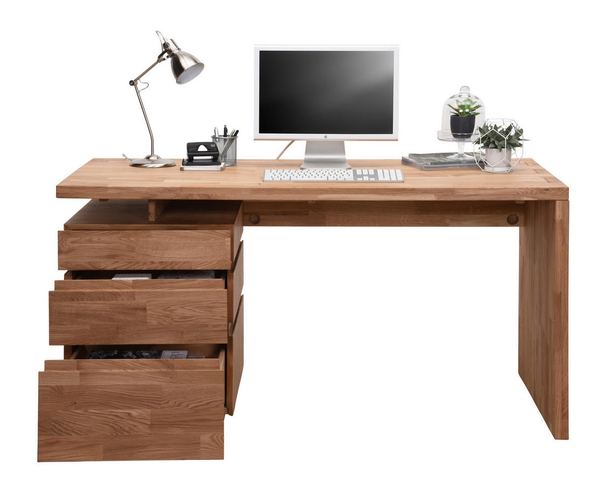 SCHREIBTISCH 150/70/76 cm  in Wildeiche  - Wildeiche/Eichefarben, Natur, Holz (150/70/76cm) - Linea Natura
