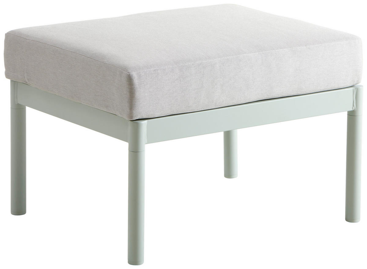 GARTENHOCKER - Hellgrau/Mintgrün, Design, Textil/Metall (50,5/30/61,5cm) - Ambia Garden
