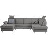 WOHNLANDSCHAFT in Webstoff Grau  - Silberfarben/Grau, KONVENTIONELL, Holz/Textil (167/322/186cm) - Cantus