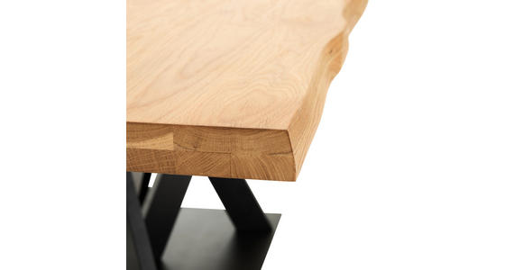 ESSTISCH in Holz 200/100/75 cm  - Schwarz, Design, Holz/Metall (200/100/75cm) - Linea Natura