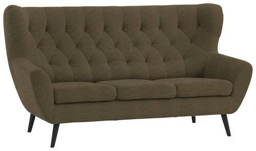 3-SITZER-SOFA in Mikrofaser Olivgrün  - Schwarz/Olivgrün, Design, Holz/Textil (187/101/95cm) - Stylife