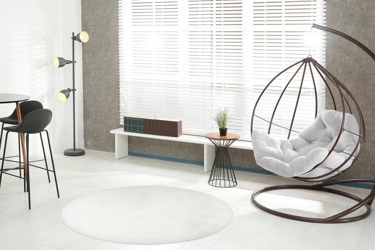 HOCHFLORTEPPICH 160/160 cm Weiß  - Weiß, Basics, Textil (160/160cm) - Kayoom