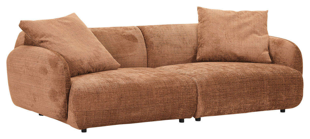 BIGSOFA Chenille Rostfarben  - Rostfarben/Schwarz, Modern, Kunststoff/Textil (270/112/125cm) - Carryhome