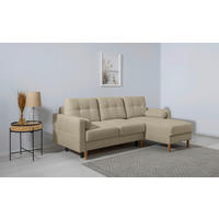 ECKSOFA Taupe  - Taupe/Buchefarben, Design, Holz/Textil (223/157cm) - MID.YOU