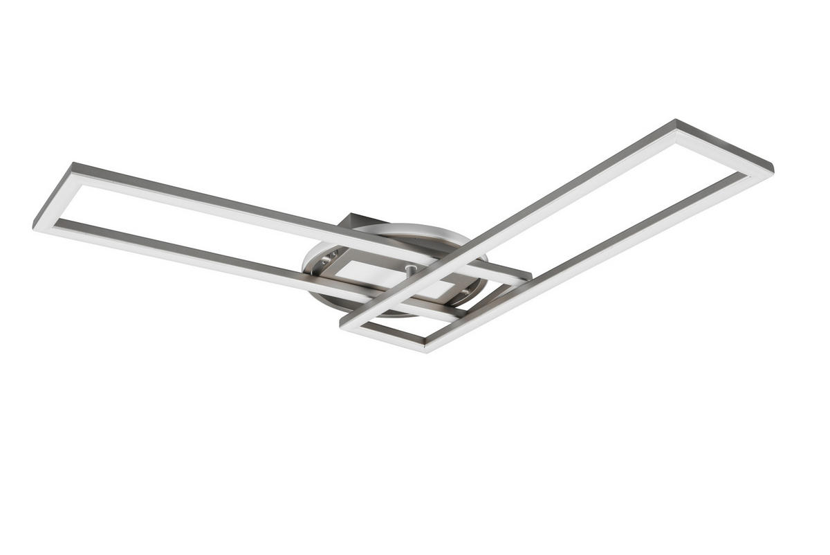 LED-DECKENLEUCHTE Twister 90/24,5/8,5 cm   - Nickelfarben, Basics, Metall (90/24,5/8,5cm)