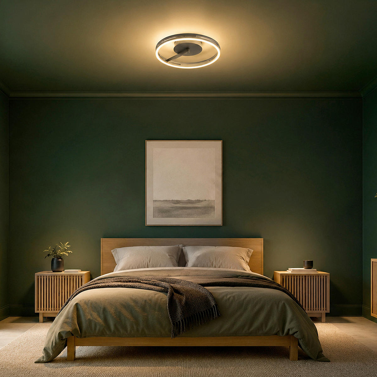 LED-DECKENLEUCHTE Ben 45 cm  - Bronzefarben, MODERN, Metall (45cm) - elements by BANKAMP