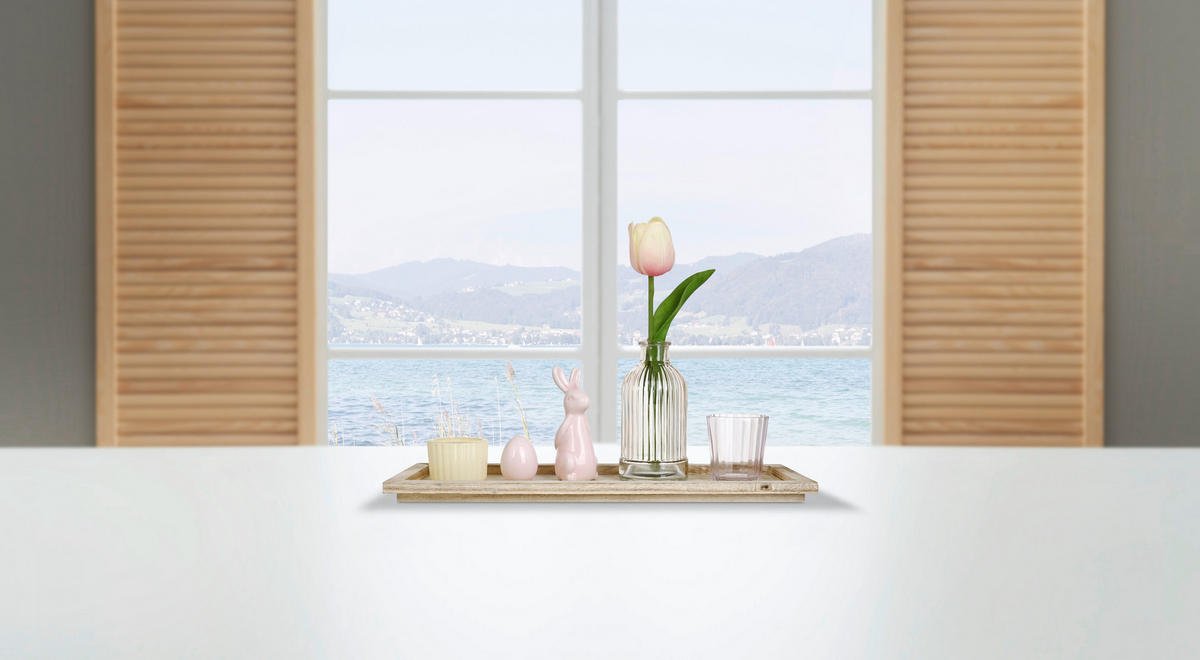 KERZENHALTER-SET - Multicolor, LIFESTYLE, Glas/Holz (36/12,5/14cm)