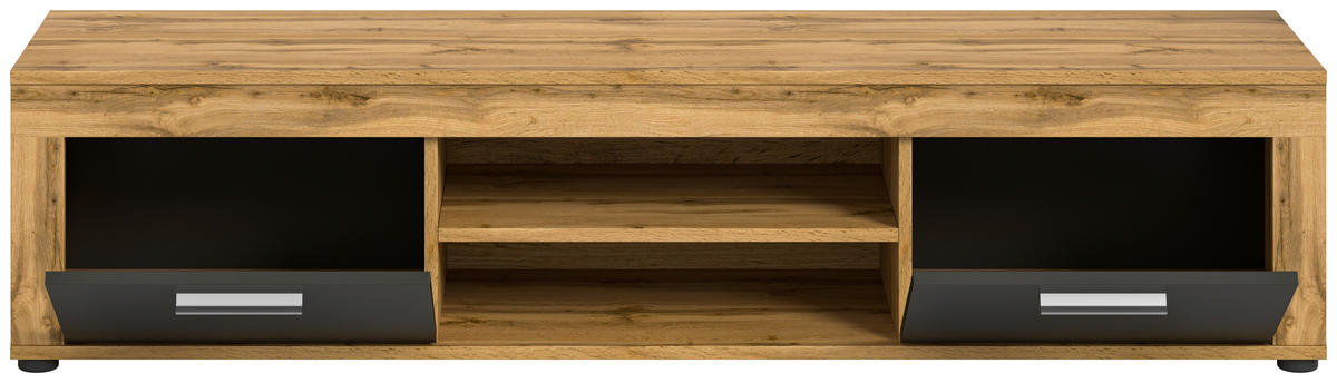 LOWBOARD Jam  in 160/37/40 cm  - Anthrazit/Silberfarben, Design, Holzwerkstoff/Kunststoff (160/37/40cm) - MID.YOU