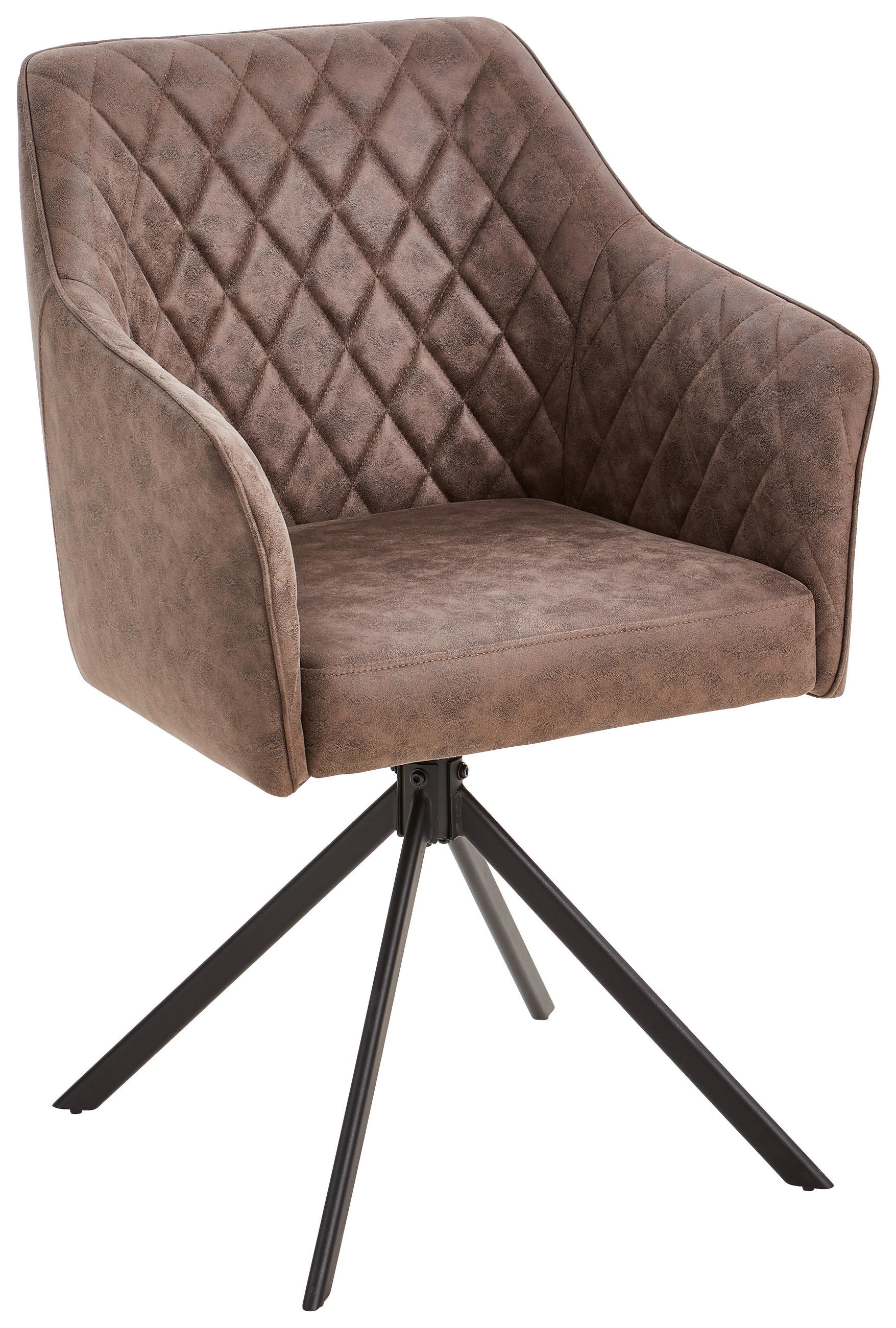 SCAUN CU BRAȚE in maro  - maro/negru, Modern, lemn/metal (61/91/58cm) - Carryhome