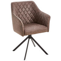 ARMLEHNSTUHL  in Eisen Mikrofaser  - Schwarz/Braun, MODERN, Holz/Textil (61/91/58cm) - Livetastic