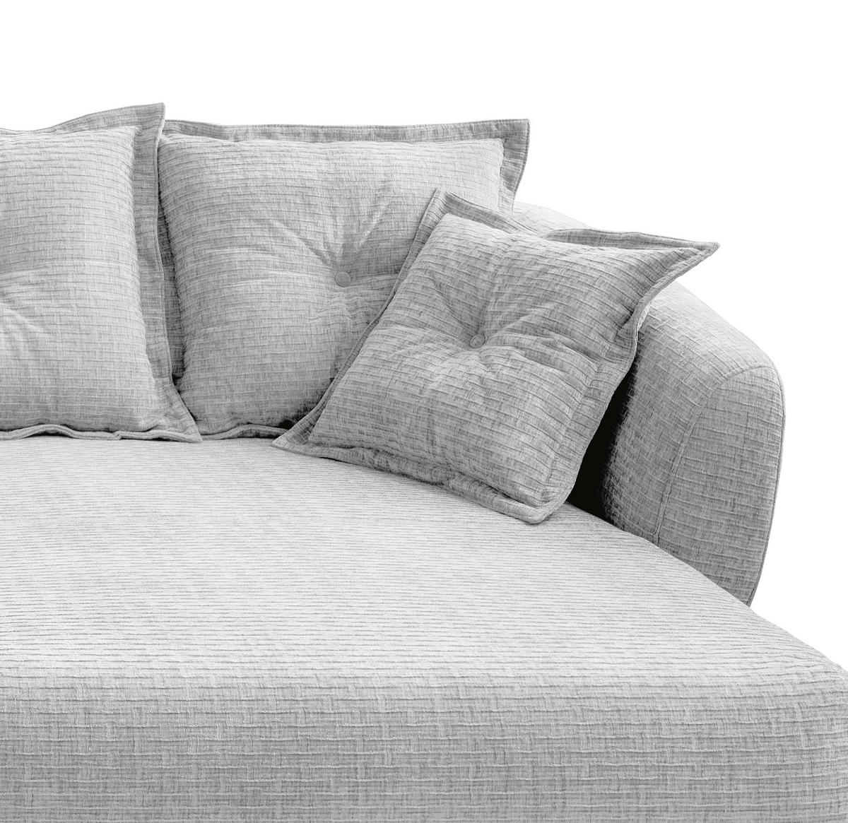 ECKSOFA in Mikrofaser Weiss  - Weiss/Schwarz, Modern, Textil/Metall (277/162cm) - Livetastic
