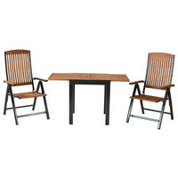 GARTENSET 3-teilig  - Graphitfarben/Naturfarben, MODERN, Holz/Metall - Gardenson