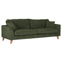 BIGSOFA in Cord Grün  - Buchefarben/Grün, Design, Holz/Textil (240/63/90cm) - MID.YOU