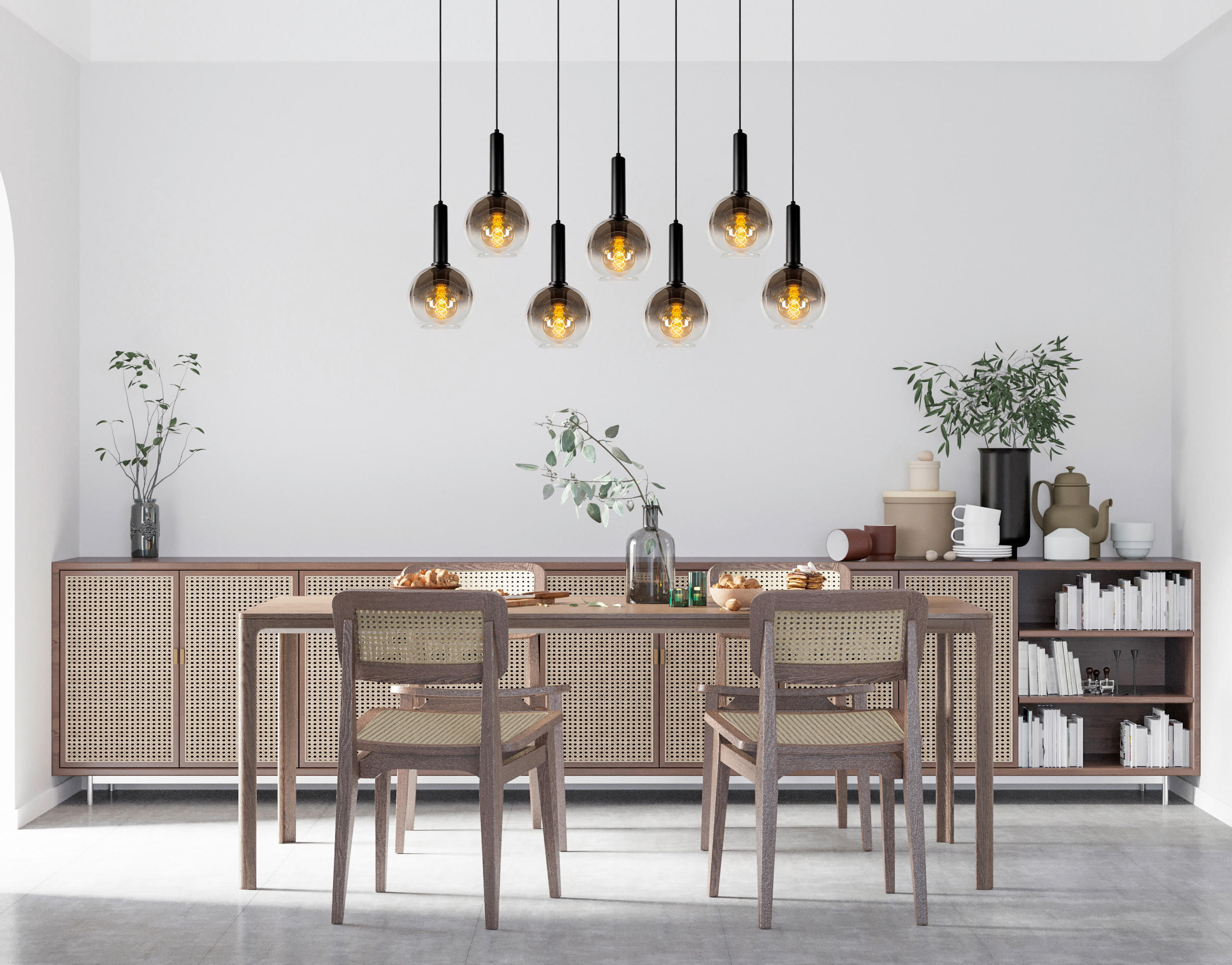 HÄNGELEUCHTE 130/30/150 cm    - Schwarz, Design, Glas (130/30/150cm) - Lucide