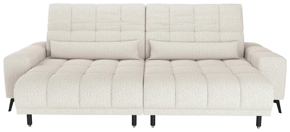 BIGSOFA Chenille Beige  - Beige/Schwarz, MODERN, Textil/Metall (300/112/121cm) - Xora
