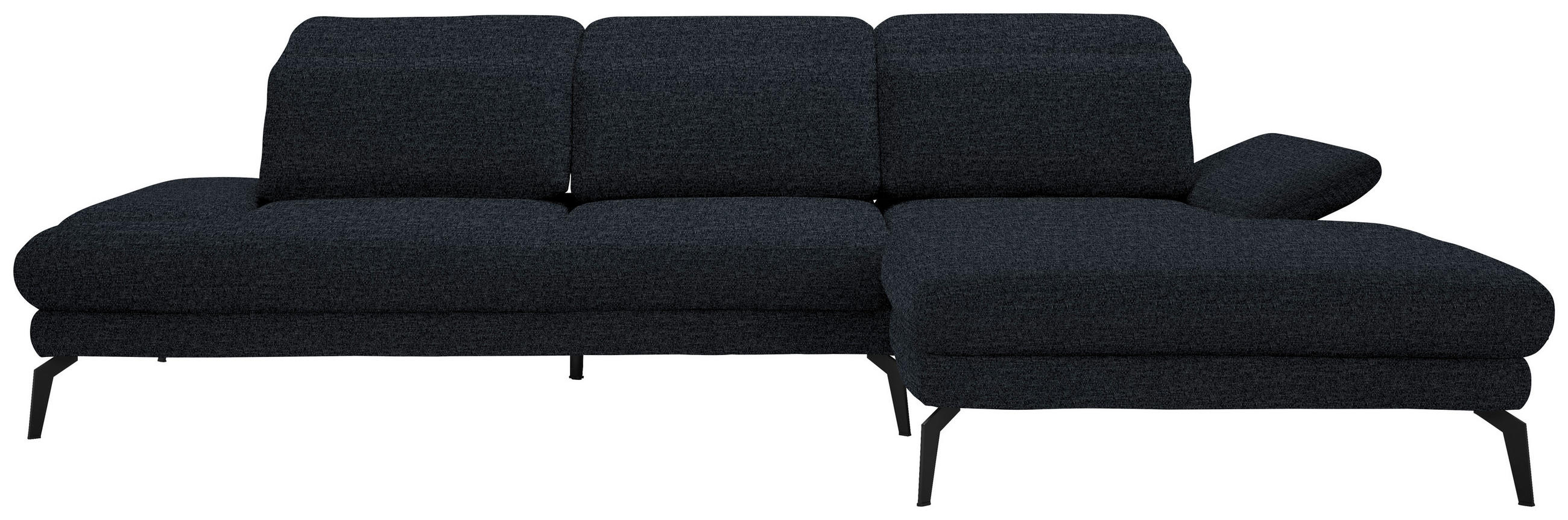 ECKSOFA in Webstoff Anthrazit  289/180 cm  - Anthrazit/Schwarz, Design, Textil/Metall (289/180cm) - Stylife