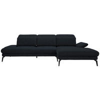 ECKSOFA in Webstoff Anthrazit  - Anthrazit/Schwarz, Design, Textil/Metall (289/180cm) - Stylife