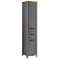 HOCHSCHRANK 42/197/40 cm  - Anthrazit/Schwarz, Natur, Holzwerkstoff/Metall (42/197/40cm) - home24