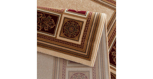 WEBTEPPICH 133/195 cm Sandfarben, Hellrot  - Sandfarben/Hellrot, KONVENTIONELL, Textil (133/195cm) - Novel