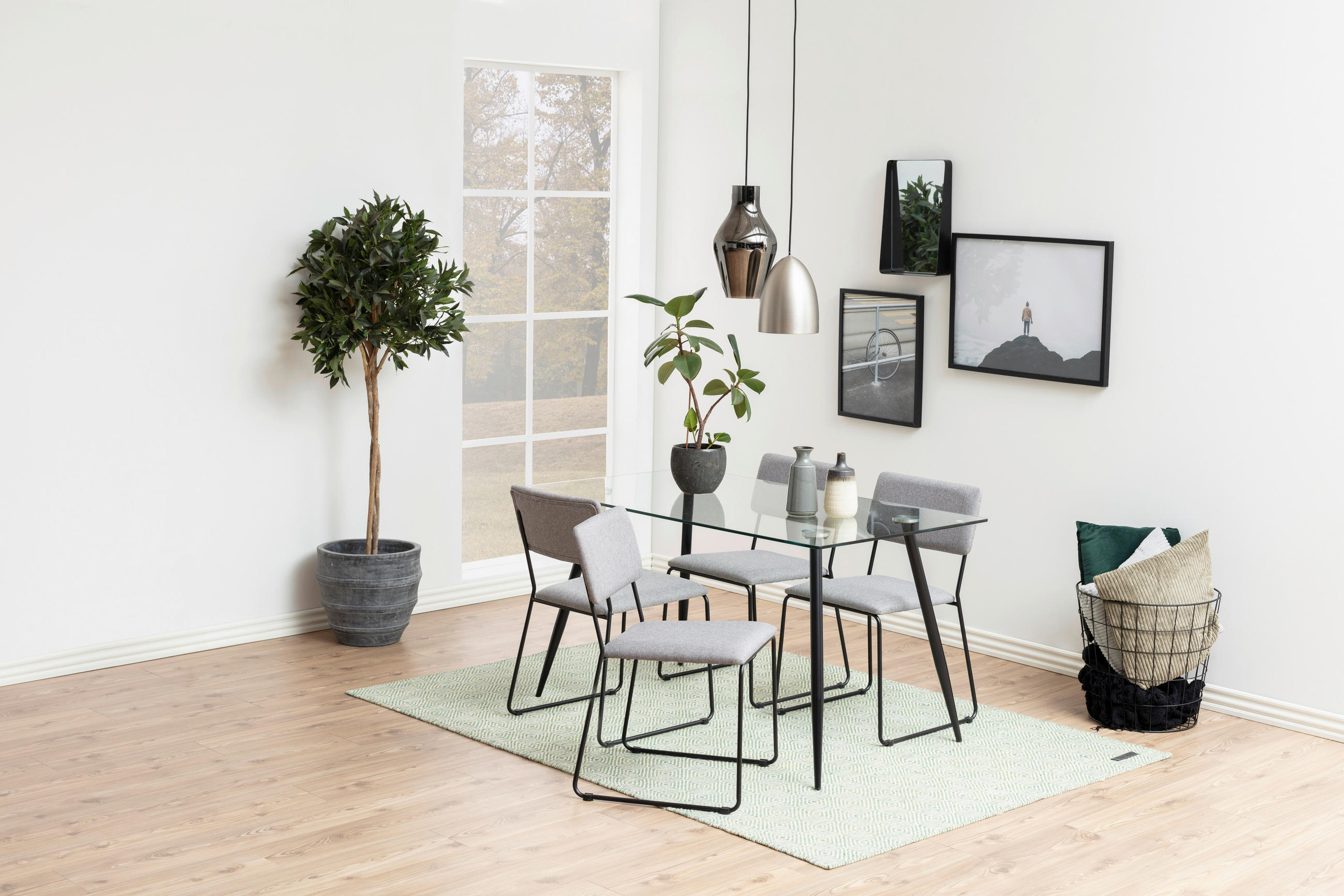 ESSTISCH in Glas 140/80/75 cm  - Klar/Schwarz, MODERN, Glas/Metall (140/80/75cm) - MID.YOU