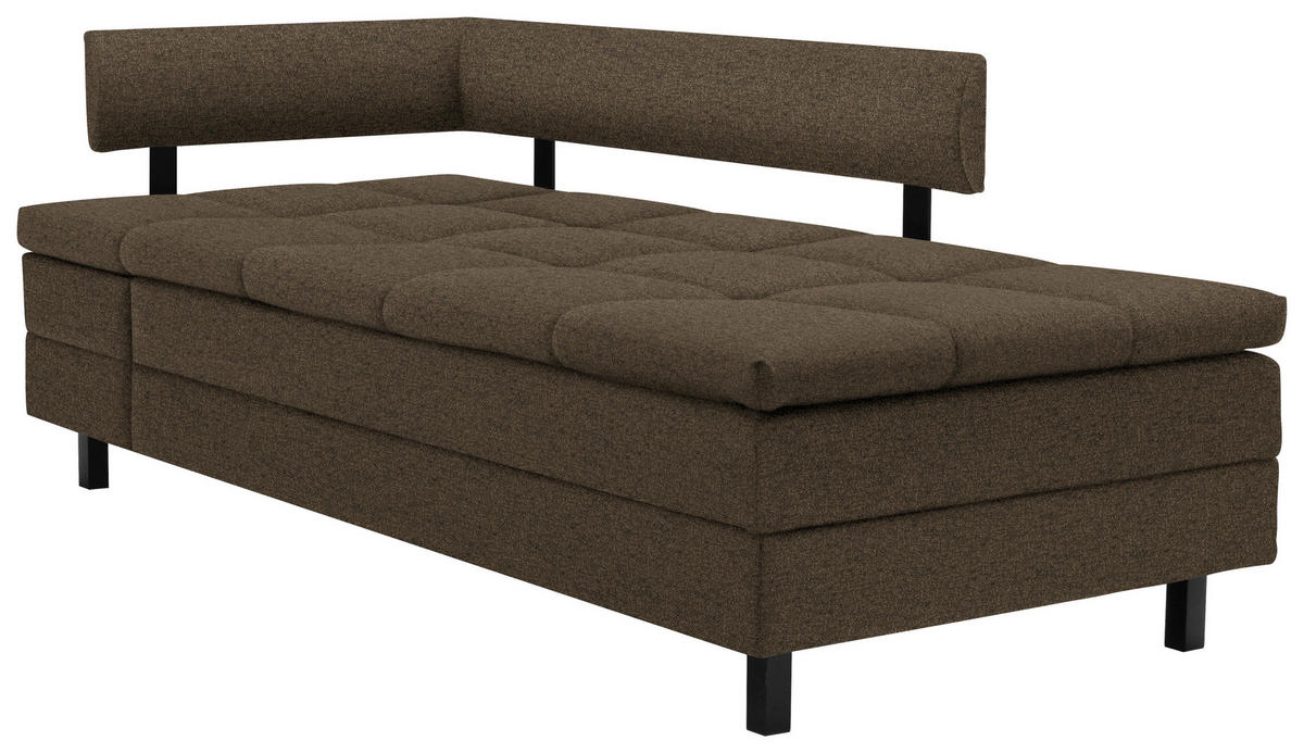 LIEGE in Flachgewebe Braun, Grün  - Schwarz/Braun, MODERN, Textil/Metall (208/77/98cm) - Joka