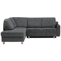 ECKSOFA  in Mikrovelours Anthrazit  208/227 cm  - Eichefarben/Anthrazit, KONVENTIONELL, Holz/Textil (208/227cm) - Sedda