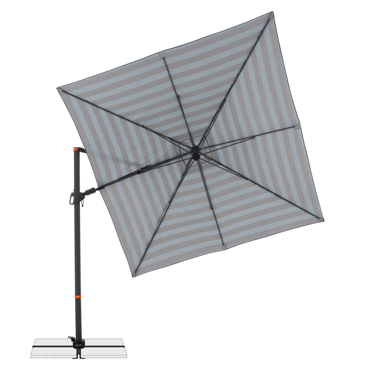 AMPELSCHIRM 280x280 cm Anthrazit  - Anthrazit/Grau, Basics, Textil/Metall (280/280cm) - Doppler
