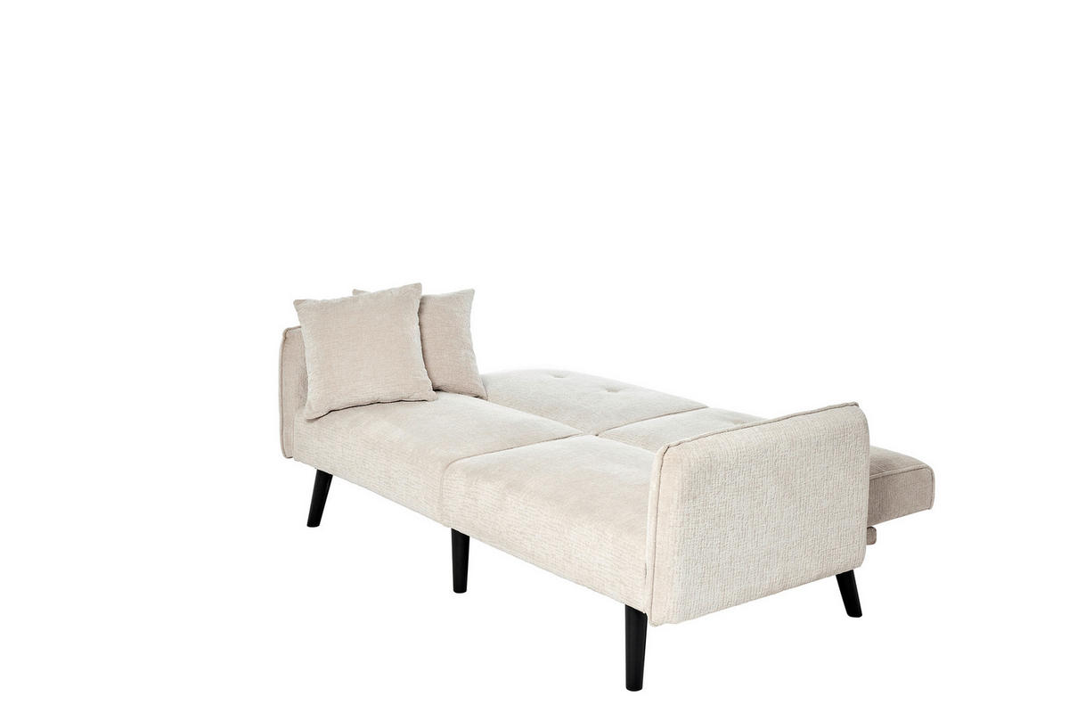 SCHLAFSOFA Bouclé Champagner  - Champagner/Schwarz, MODERN, Holz/Textil (191/83/84cm) - Livetastic