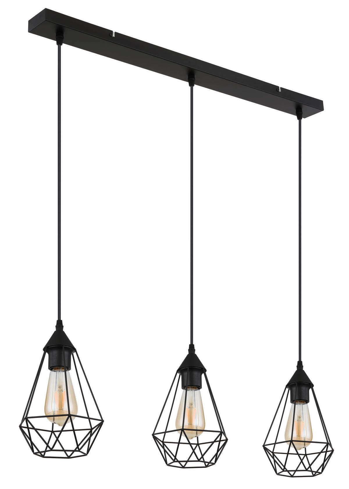HÄNGELEUCHTE 79/17/120 cm    - Schwarz, Design, Textil/Metall (79/17/120cm) - Globo