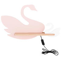 KINDERWANDLEUCHTE Swan 27/12/31 cm   - Pink/Weiß, Basics, Holz/Holzwerkstoff (27/12/31cm)