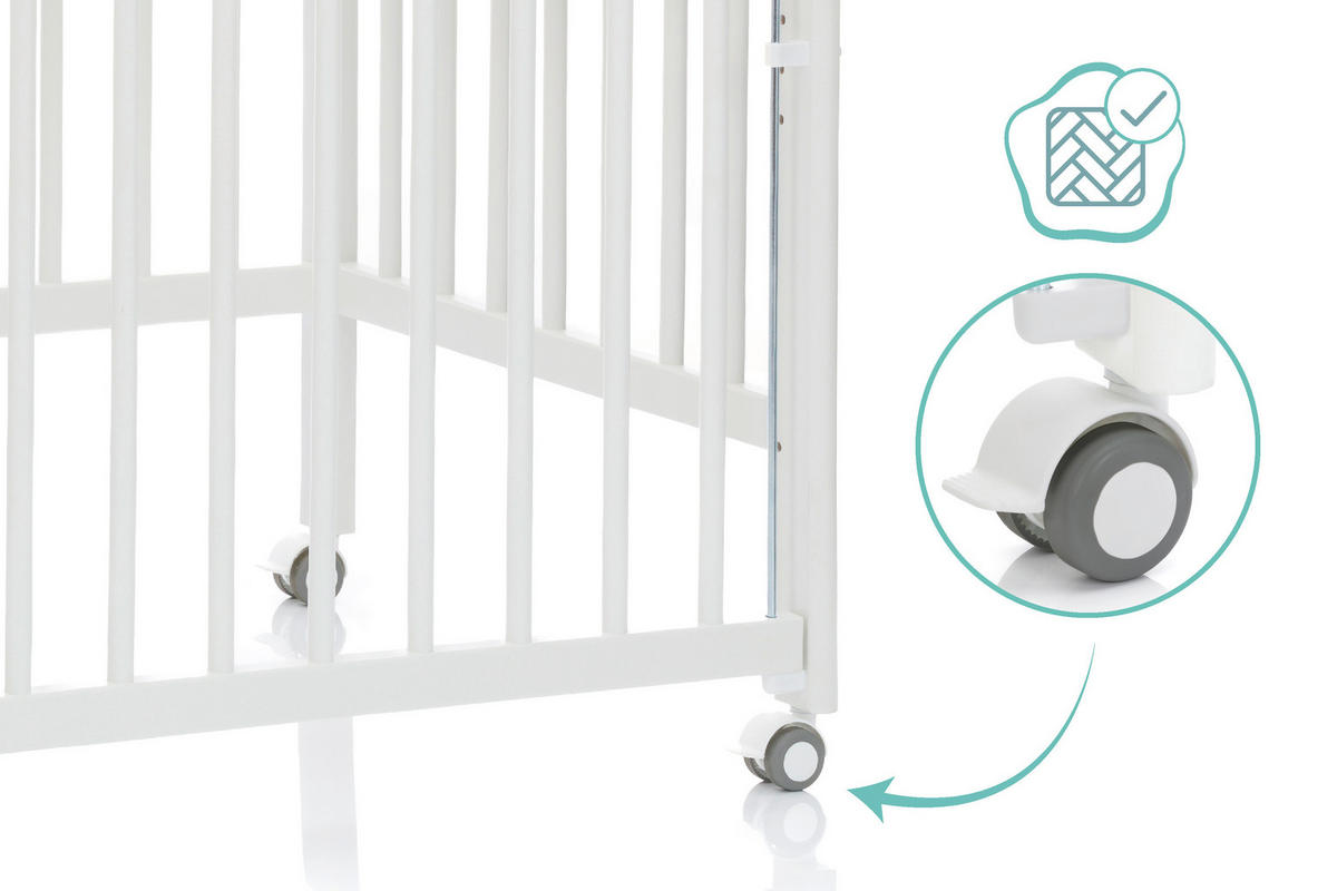 BEISTELLBETT Nena  125/63/91 cm  - Weiß, Basics, Holz (125/63/91cm) - Fillikid