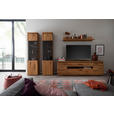 WOHNWAND 4-teilig  in Grau, Eichefarben  340/204/50 cm  - Eichefarben/Anthrazit, Natur, Glas/Holz (340/204/50cm) - Linea Natura