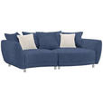 BIGSOFA in Chenille Dunkelblau  - Silberfarben/Dunkelblau, Design, Kunststoff/Textil (243/72/143cm) - Carryhome