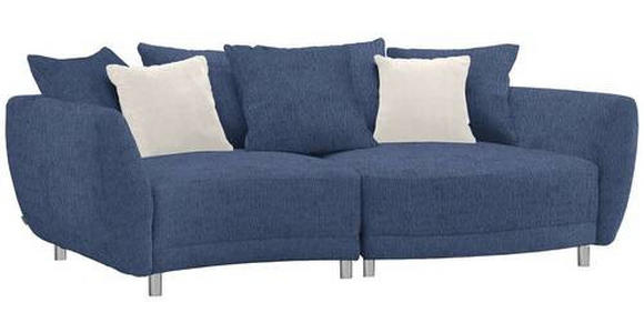 BIGSOFA in Chenille Dunkelblau  - Silberfarben/Dunkelblau, Design, Kunststoff/Textil (243/72/143cm) - Carryhome