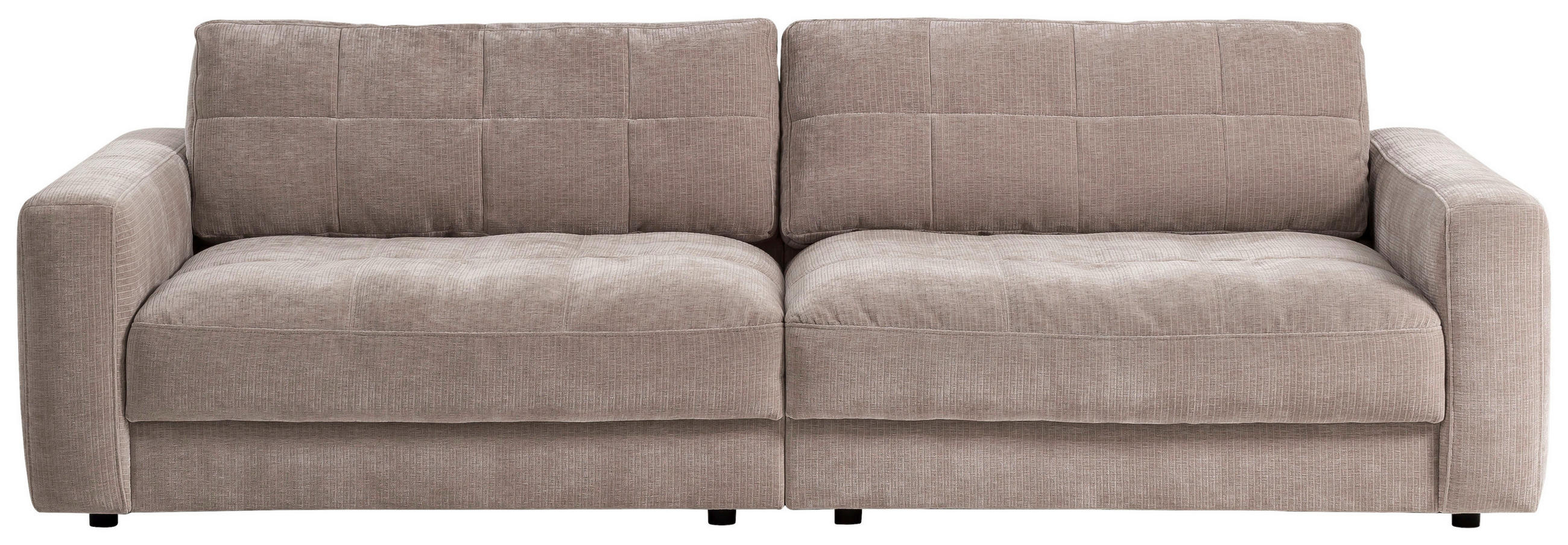 BIGSOFA Cord Silberfarben  - Silberfarben/Schwarz, MODERN, Textil (264/83/126cm) - MID.YOU