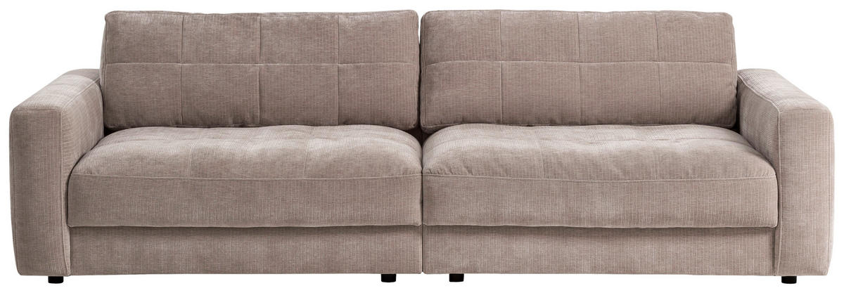 BIGSOFA in Cord Silberfarben  - Silberfarben/Schwarz, MODERN, Textil (264/83/126cm) - Trendmanufaktur