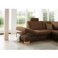 ECKSOFA in Mikrofaser Braun  - Wildeiche/Beige, KONVENTIONELL, Holz/Textil (236/286cm) - Voleo