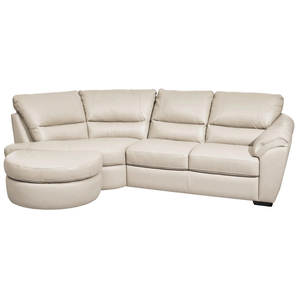 Thumbnail - Livetastic Ecksofa, Weiß, Leder, Kombination Echtleder/Lederlook, 4-Sitzer, L-Form, 273x194 cm, Made in EU, Wohnzimmer, ...