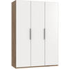 DREHTÜRENSCHRANK in Weiss, Eichefarben  - Chromfarben/Weiss, Modern, Holzwerkstoff (150/216/58cm) - MID.YOU
