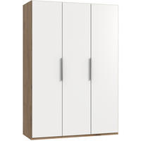 DREHTÜRENSCHRANK in Weiss, Eichefarben  - Chromfarben/Weiss, Modern, Holzwerkstoff (150/216/58cm) - MID.YOU