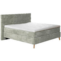 BOXSPRINGBETT 180/200 cm  in Hellgrün  - Eichefarben/Hellgrün, Design, Holz/Textil (180/200cm) - Esposa