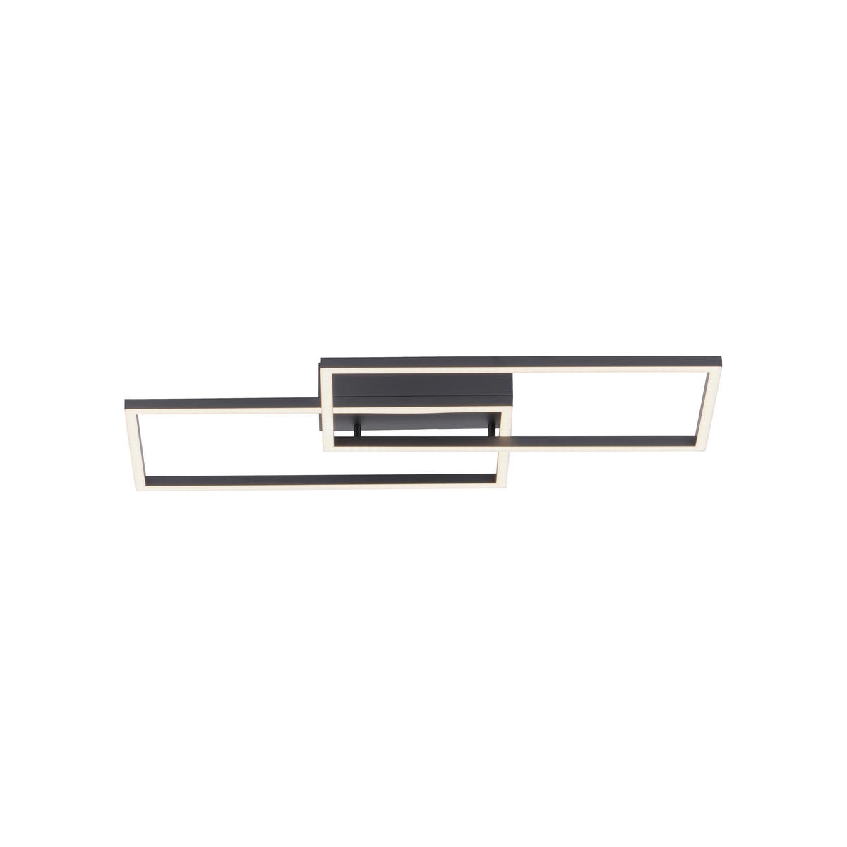 LED-DECKENLEUCHTE Iven 60,5/32,5/6,5 cm   - Schwarz, Design, Kunststoff/Metall (60,5/32,5/6,5cm)