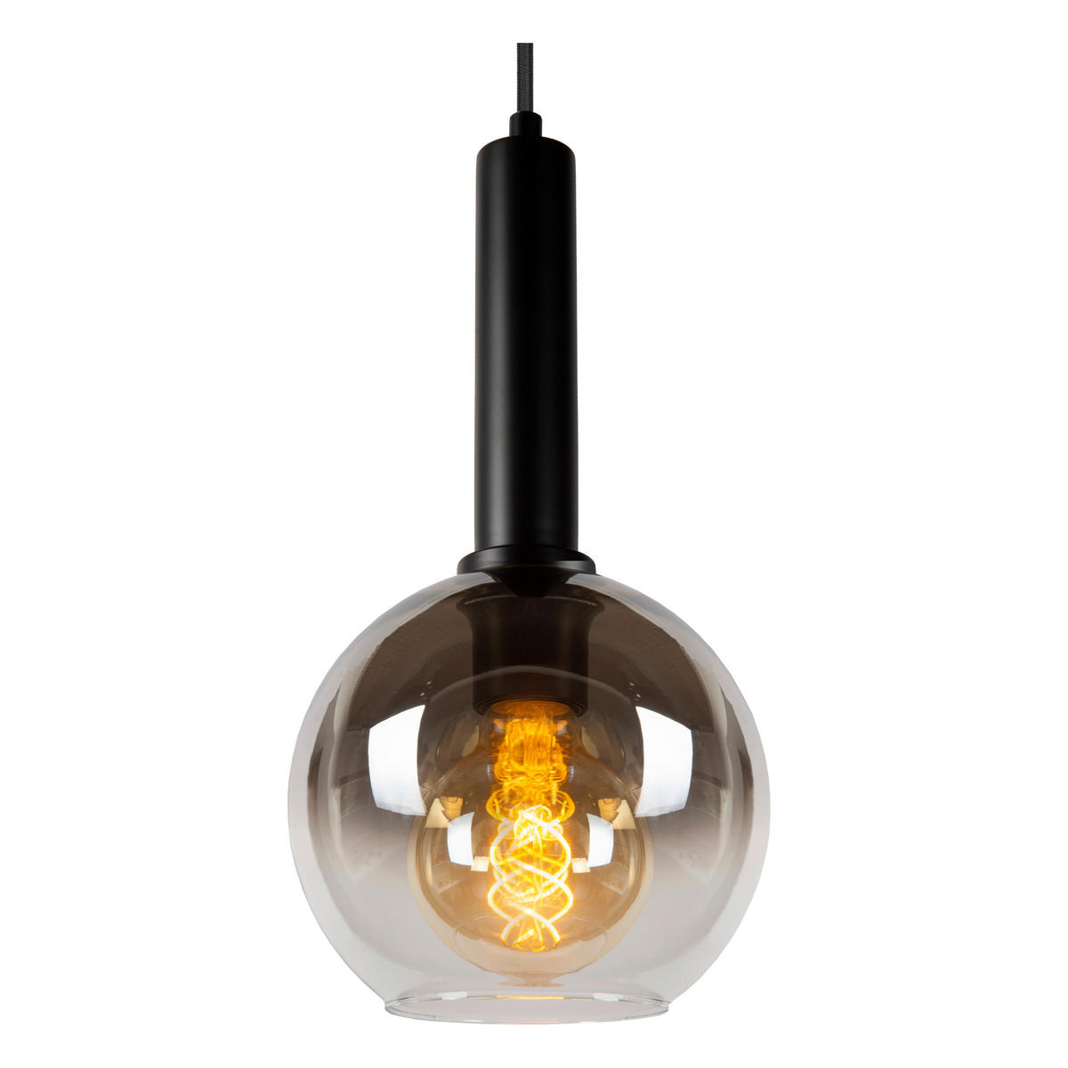 HÄNGELEUCHTE Marius 55/55/150 cm   - Schwarz, Design, Glas (55/55/150cm) - Lucide