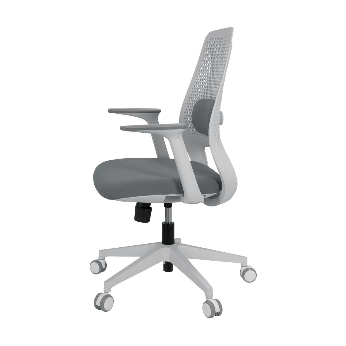 SNURRSTOL  i flatväv grå, vit  - vit/grå, Basics, textil/plast (63/99/56cm) - MID.YOU